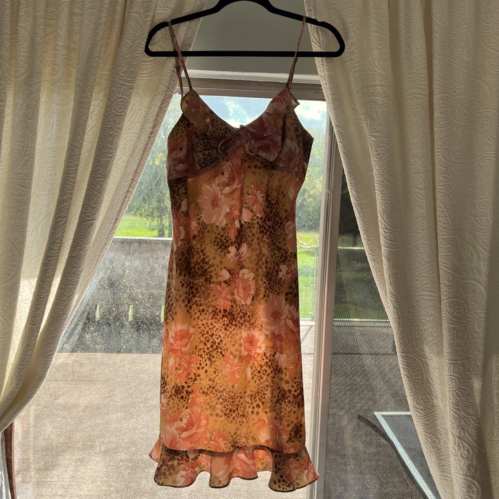 Y2k Spaghetti Strap Ruffle Slip Floral Dress 12